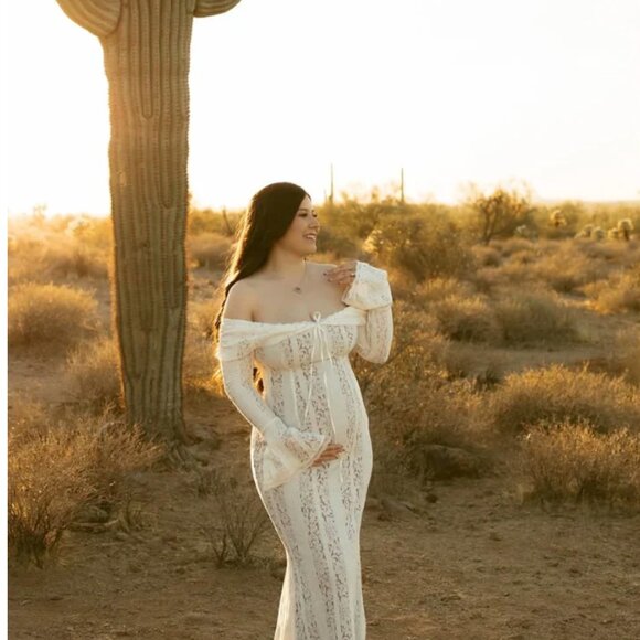 Maternity Lace Maxi Dress - Picture 7 of 13